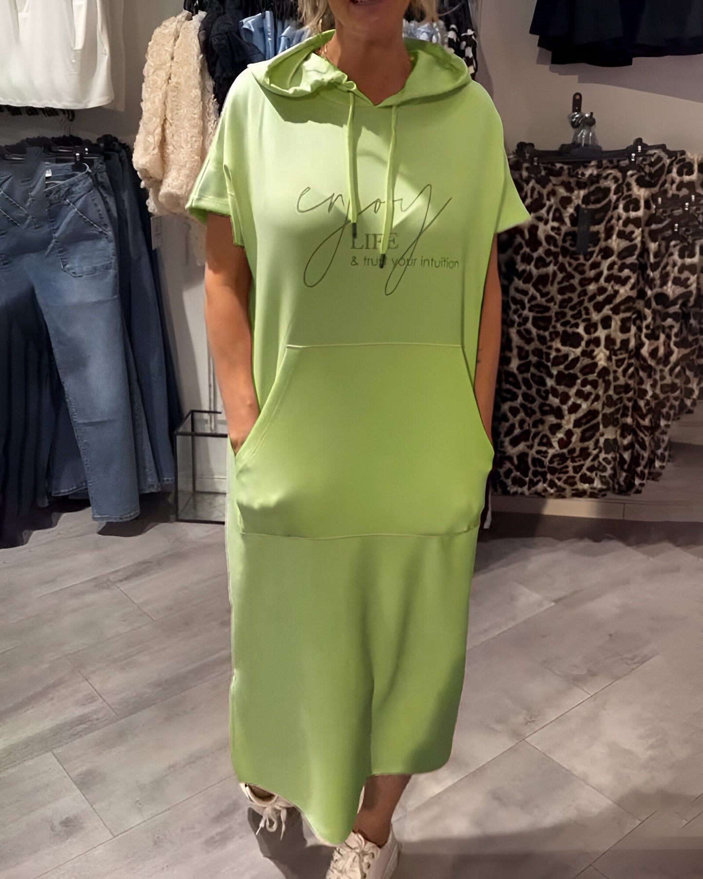 Élodie™ | Robe sweat à capuche casual
