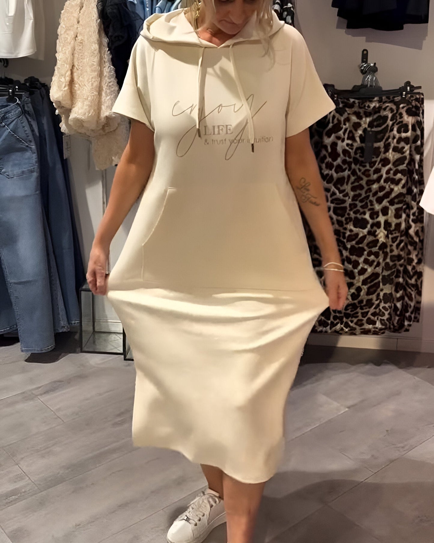 Élodie™ | Robe sweat à capuche casual