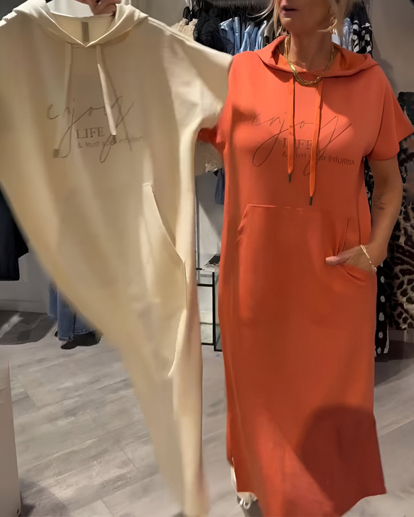 Élodie™ | Robe sweat à capuche casual
