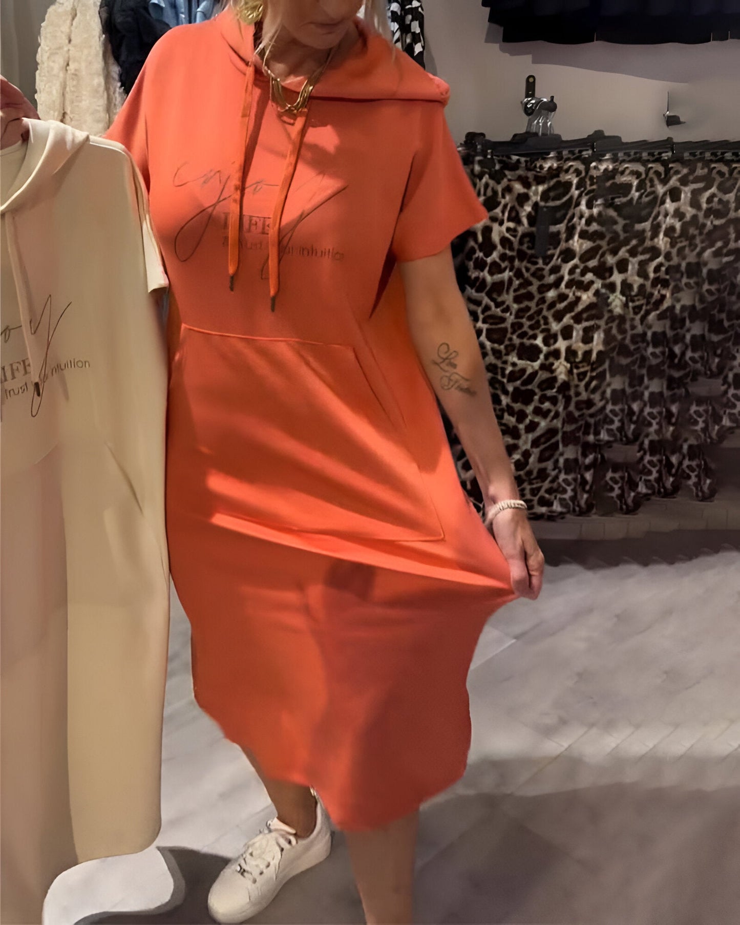 Élodie™ | Robe sweat à capuche casual