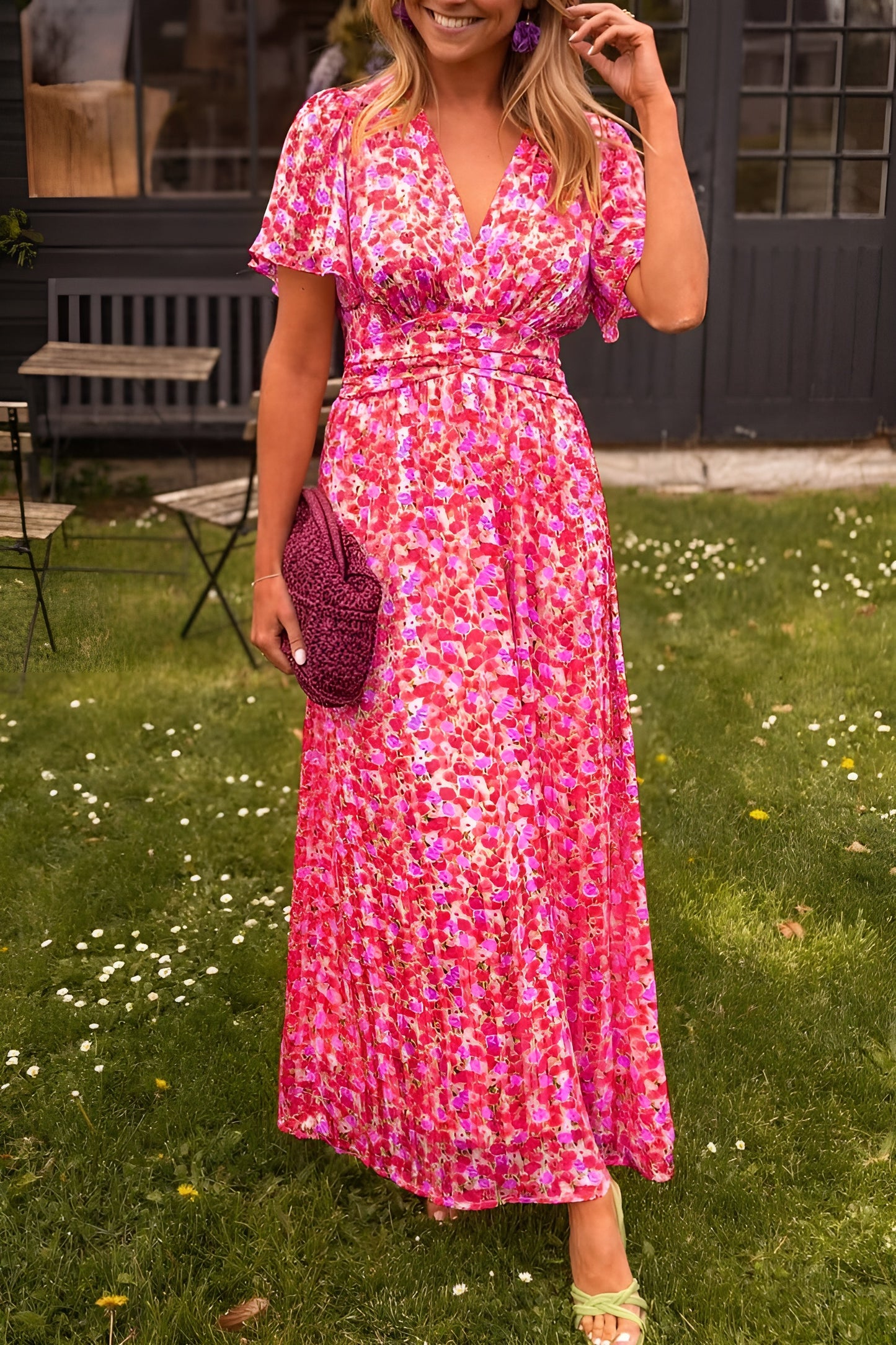 Sandra™ | Élégante robe longue à col en V