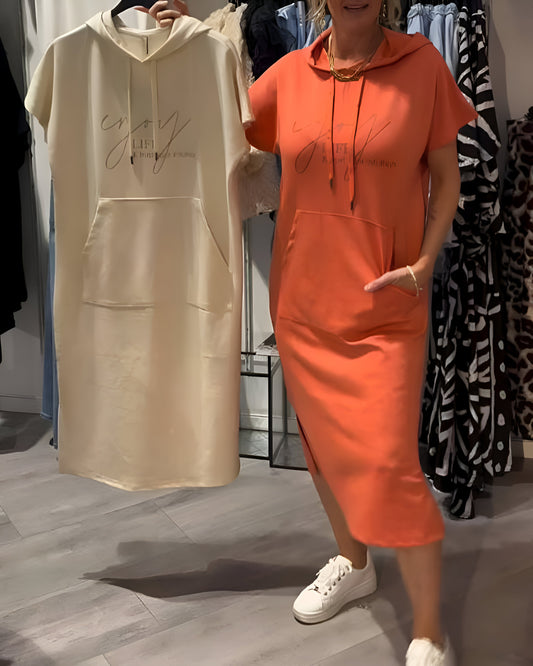 Élodie™ | Robe sweat à capuche casual
